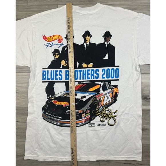 VTG NOS NASCAR Kyle Petty Blues Brothers Hot Wheels Shirt 2 Sided Signed XL - Picture 4 of 5